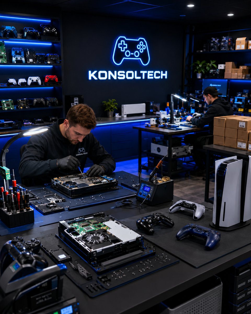 KonsolTech tamir atölyesi içerden görünüm